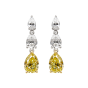 Pear shape yellow diamond and diamond earrings 