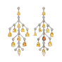 Autumn Leaves Natural Colour Diamond Chandelier Earrings