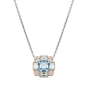 Ice Aquamarine, Diamond and Pink Diamond Pendant