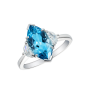 A Trio ring set with aquamarine and diamonds