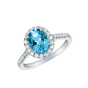 Regal Ring with Oval Aquamarine 