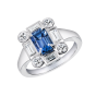 Ice Sapphire and Diamond Ring