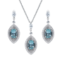 Cleopatra Aquamarine and Diamond Pendant