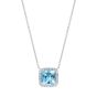 Regal Cushion Cut Aquamarine and Diamond Pendant