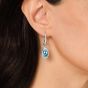 Regal Aquamarine and Diamond Hoop Earrings 