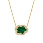 4.28 carat malachite and 0.30 carat white diamond pendant. Crafted by hand in yellow gold in our London townhouse atelier. Beautiful British fine jewellery and gen experts in London since 1980. 