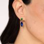 Mother Earth Emerald and Sapphire Earrings