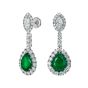 Emerald and diamond drop earrings 