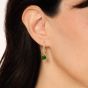 Venus Oval Emerald and Diamond Hoop Earrings