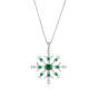 Snowflake Pendant set with Emeralds and Diamonds