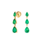 Trilogy Pear Shape Emerald Earrings