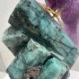 Hand-carved Amethyst and Emerald Falcon Sculpture