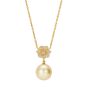 Wildflower Golden Pearl and Diamond Pendant