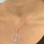 Saturn Diamond Pendant in Rose Gold