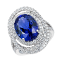 Oval Cut Tanzanite and Diamond Spiral Ring