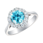 Regal Ring Set With a Zircon and Diamonds