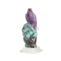 Hand-carved Amethyst and Emerald Falcon Sculpture