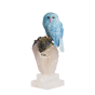 Hand-carved Aquamarine and Tourmaline Owl Sculpture