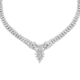 A diamond necklace made from 248 marquise diamonds and pear shape diamonds in 18K white gold.
