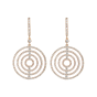 Large Rose Gold Diamond Saturn Drop Earrings