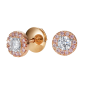 Regal Pink and White Diamond Earrings