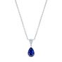 2.18 carat blue sapphire and 0.26 carat white diamond pendant. Set in platinum and entirely made by hand in our London workshop. Unique gem and fine jewellery specialists since 1980. 