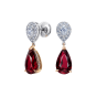 Pigeon blood ruby earrings with diamond tops