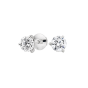 diamond stud earrings with 3 claws, platinum.