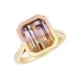 Rare bicolour tourmaline. 5.93 carats set in 18K rose gold and yellow gold. London handmade jewellery. 