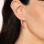 Venus Ruby and Diamond Hoop Earrings