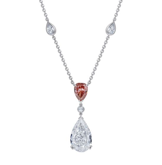 Mayfair Rose Pink and White Diamond Necklace 