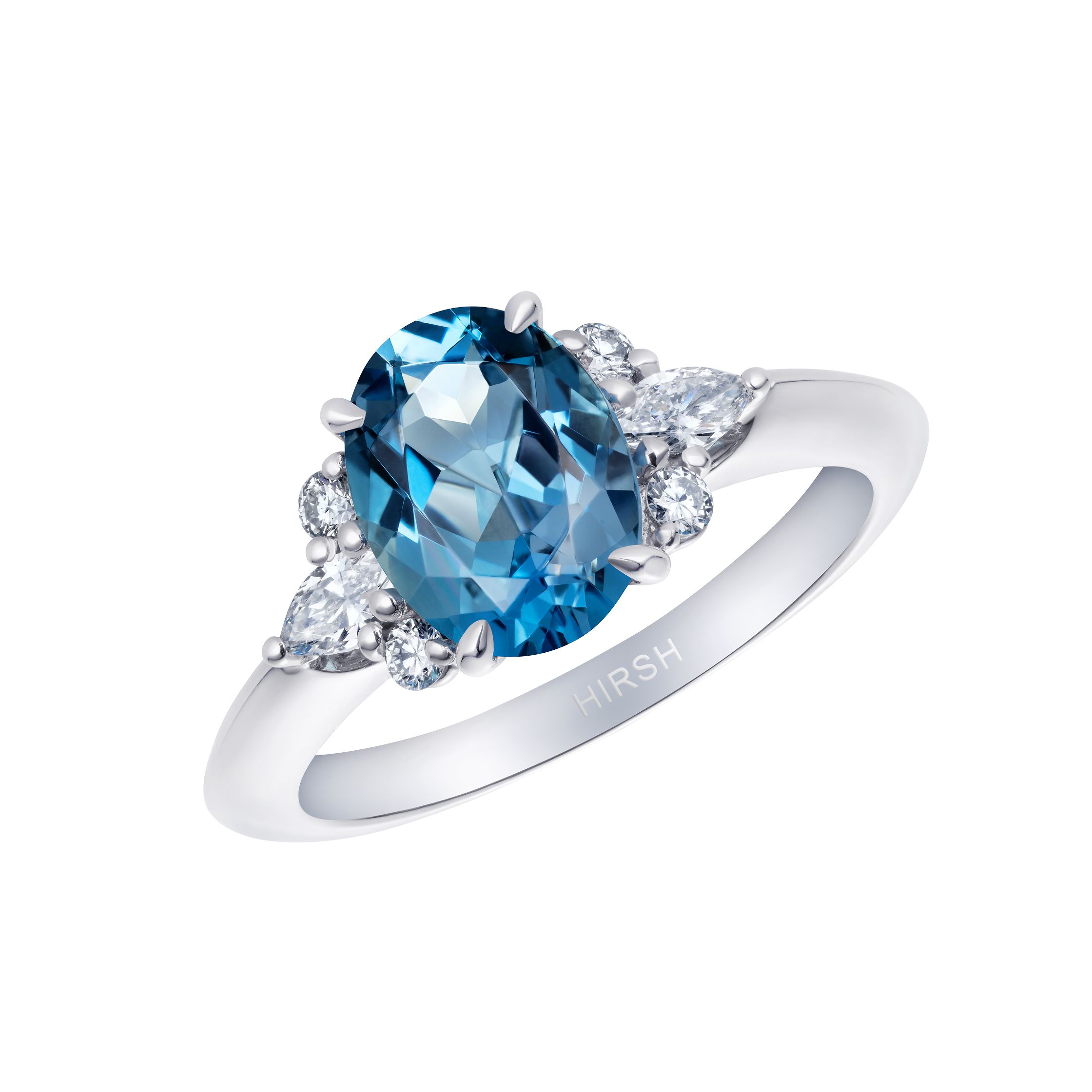 Popular Aquamarine Engagement Ring 1.60 Carats Handmade in London