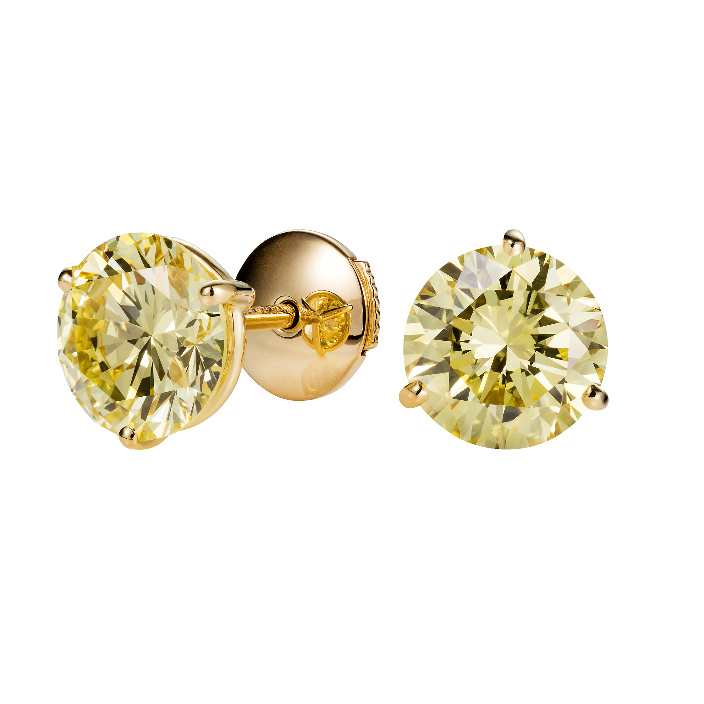 Stunning Yellow Diamond Stud Earrings 2.70 Carats London