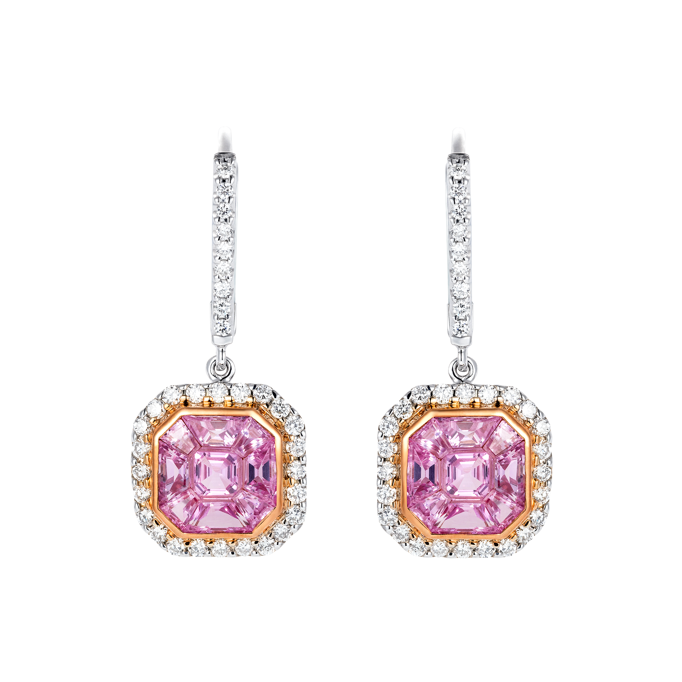 Pink sapphire earrings hotsell