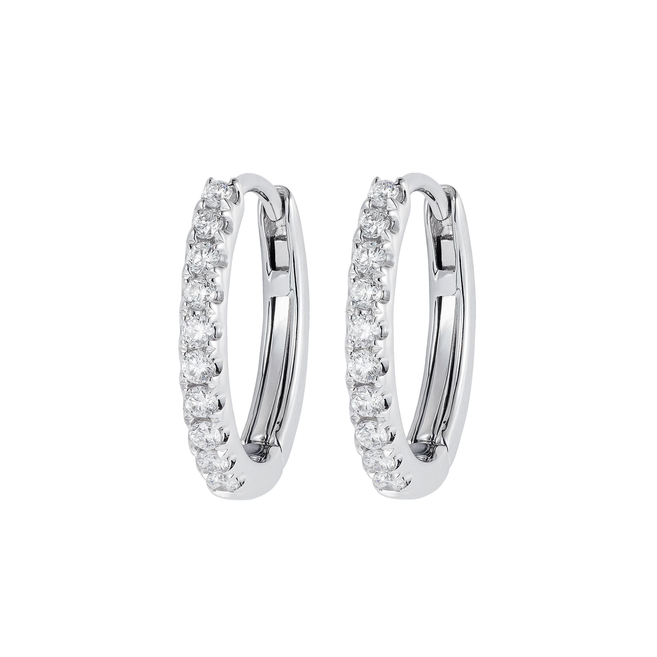 Perfect Diamond Hoop Earrings 18K White Gold Mayfair Jeweller