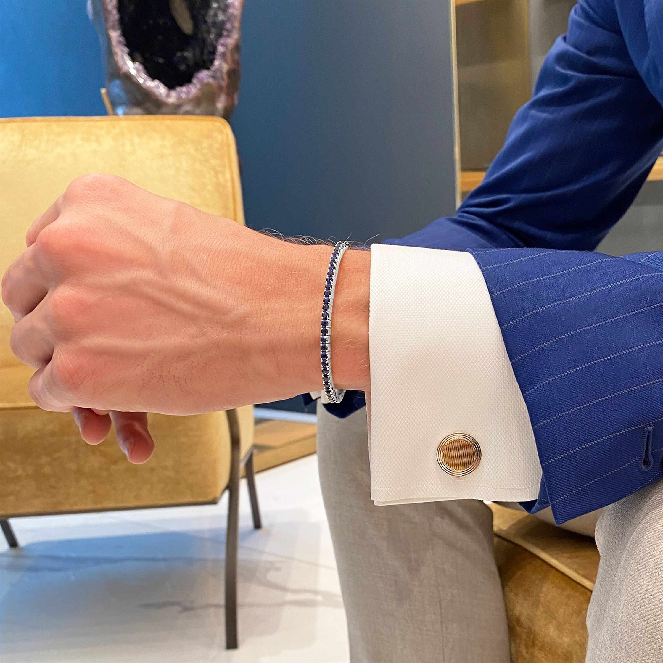 Mens sapphire bracelet clearance