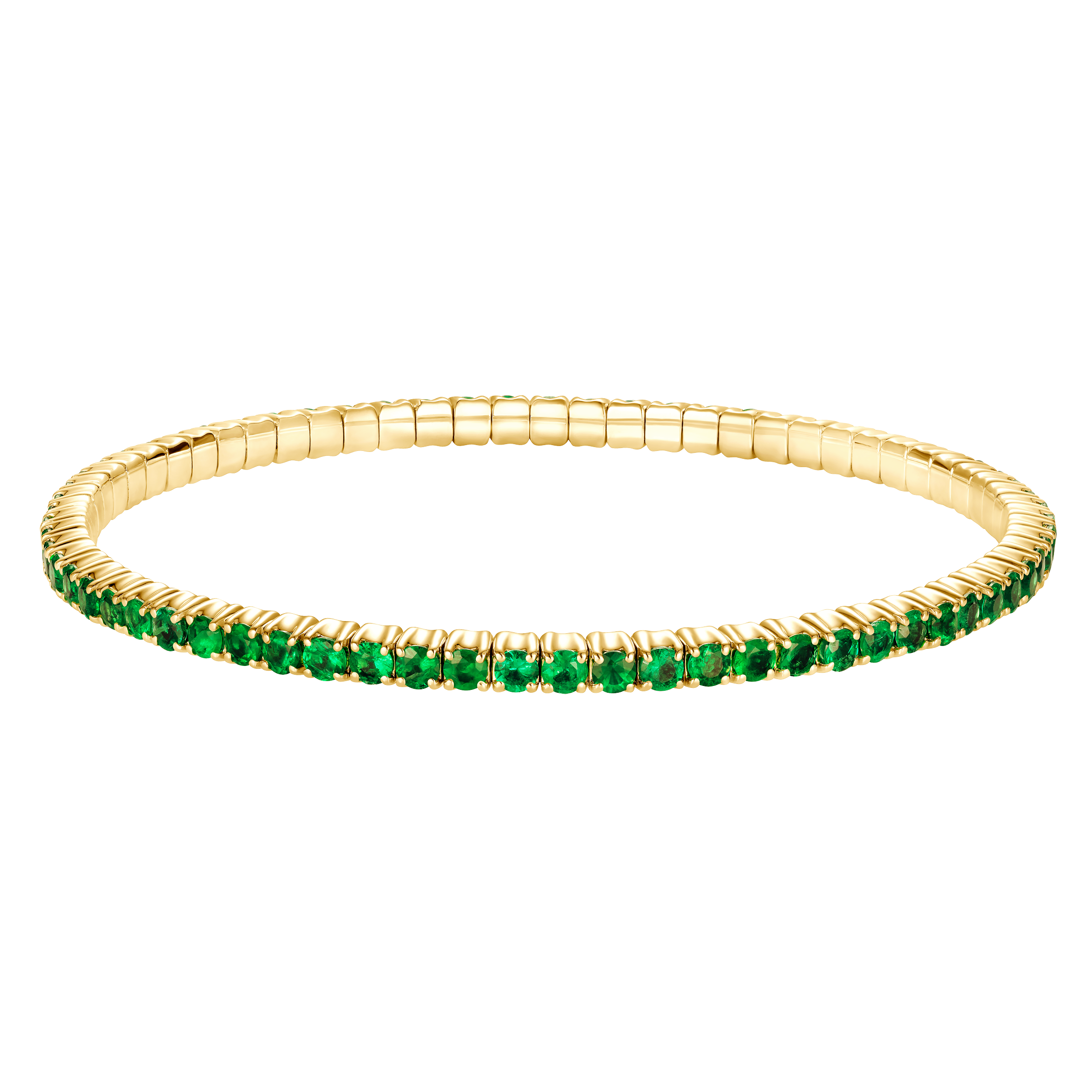 Emerald tennis shop bracelet yellow gold