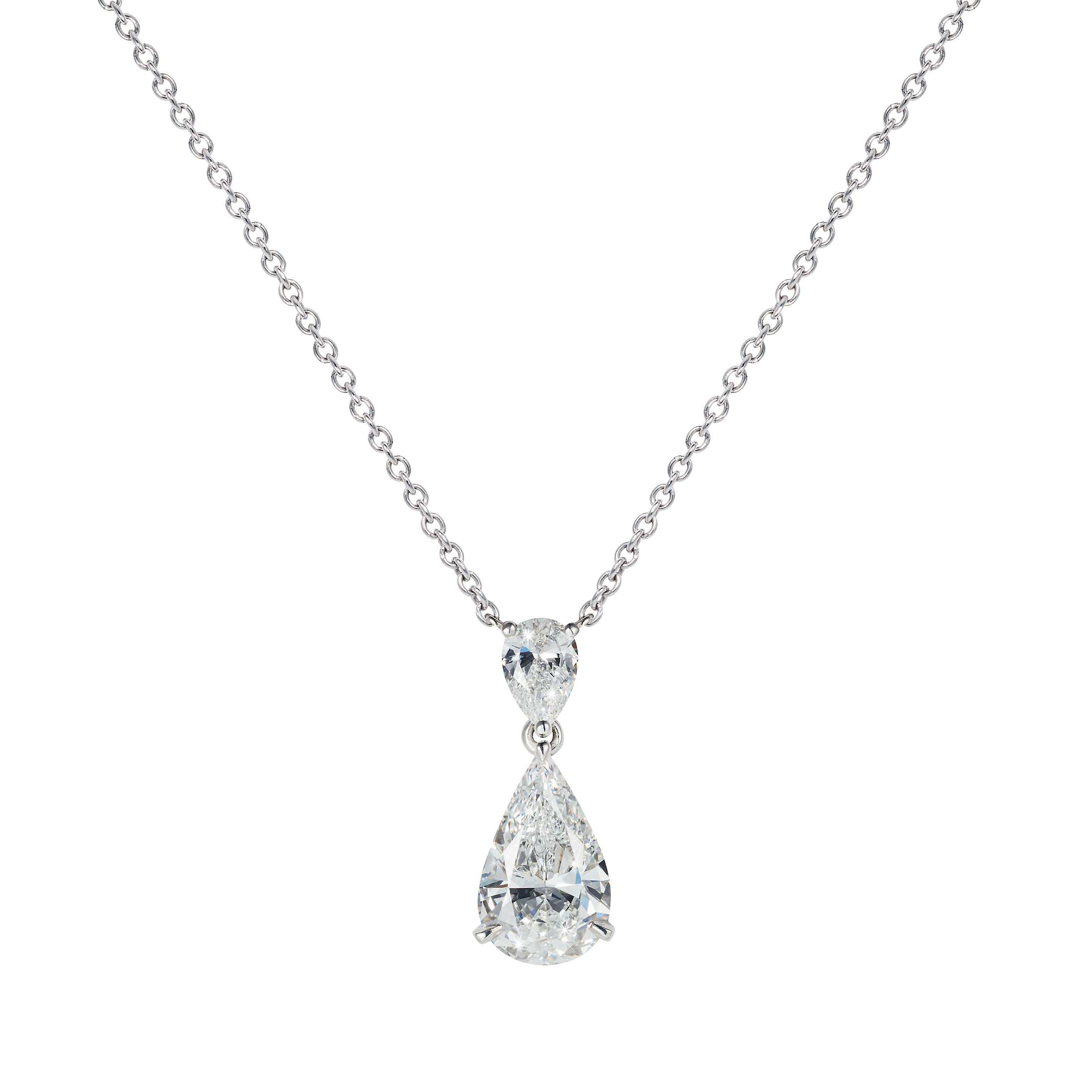 Pear Shaped Diamond Pendant / This vibrant fashion necklace features an ...
