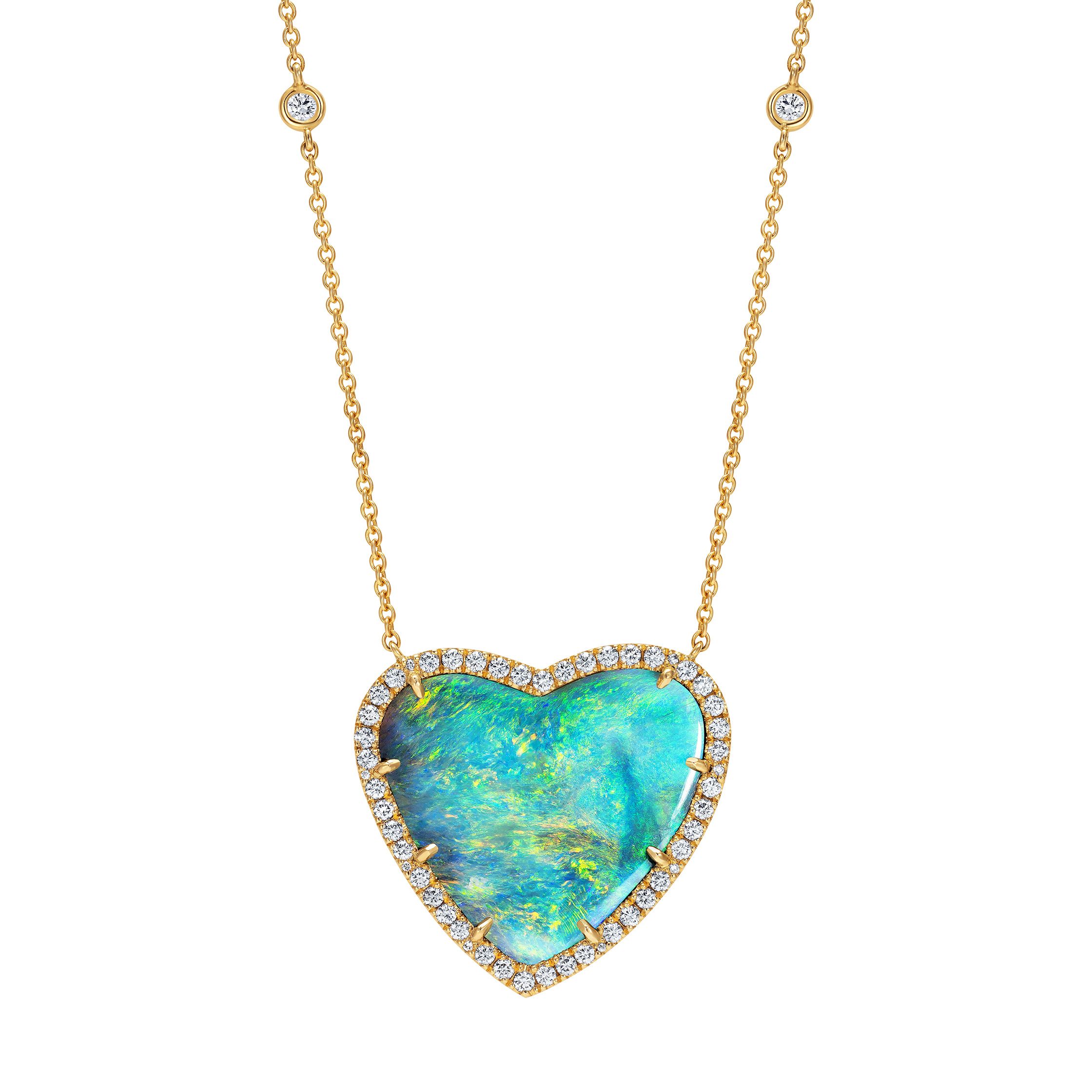 Silver Gold Plated Solid White Opal Necklace 400 - Opal Gallery | Australian  Opals and Opal Jewellery