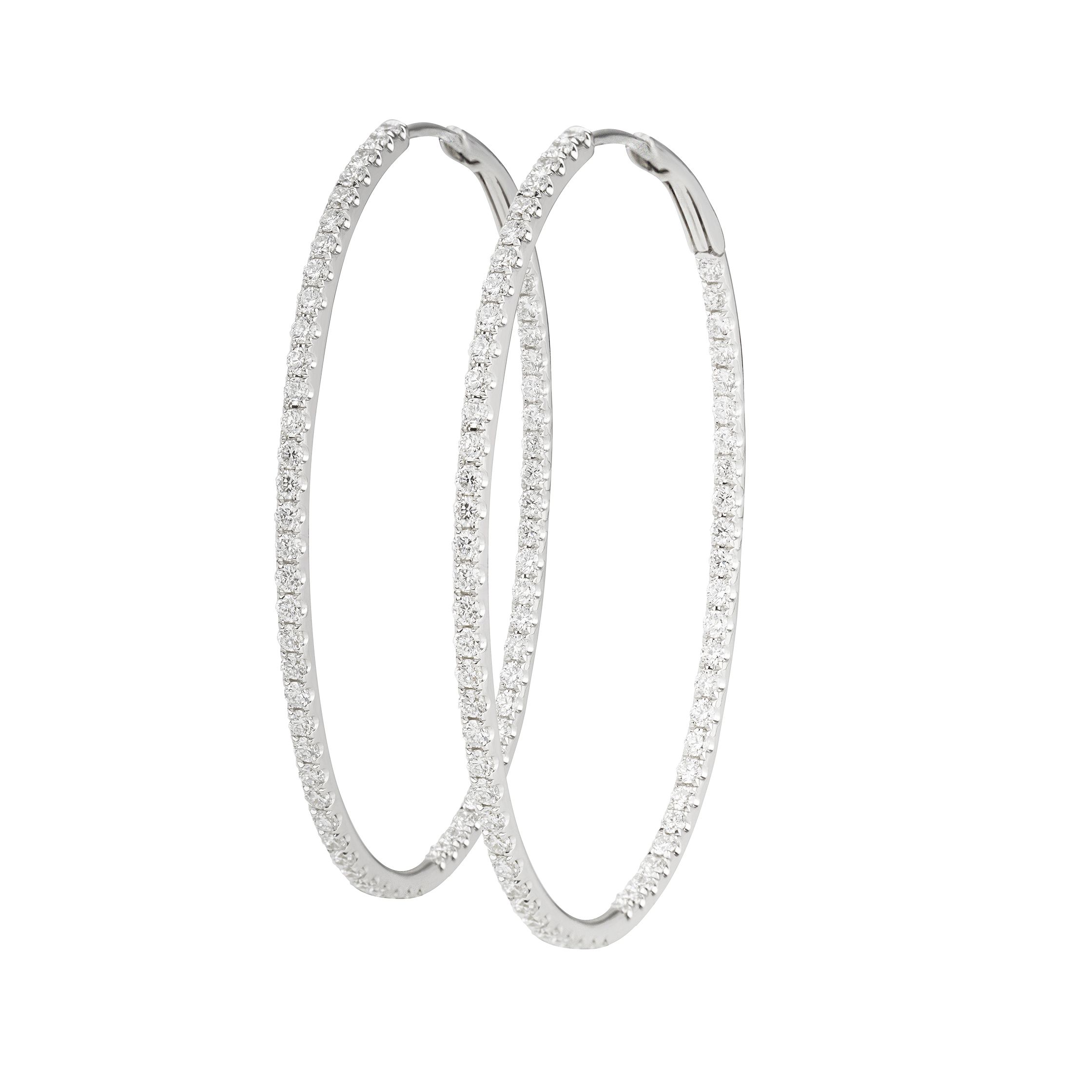 Macys Diamond Large Inside  Out Hoop Earrings 10 ct tw in 14k White  Gold  Macys
