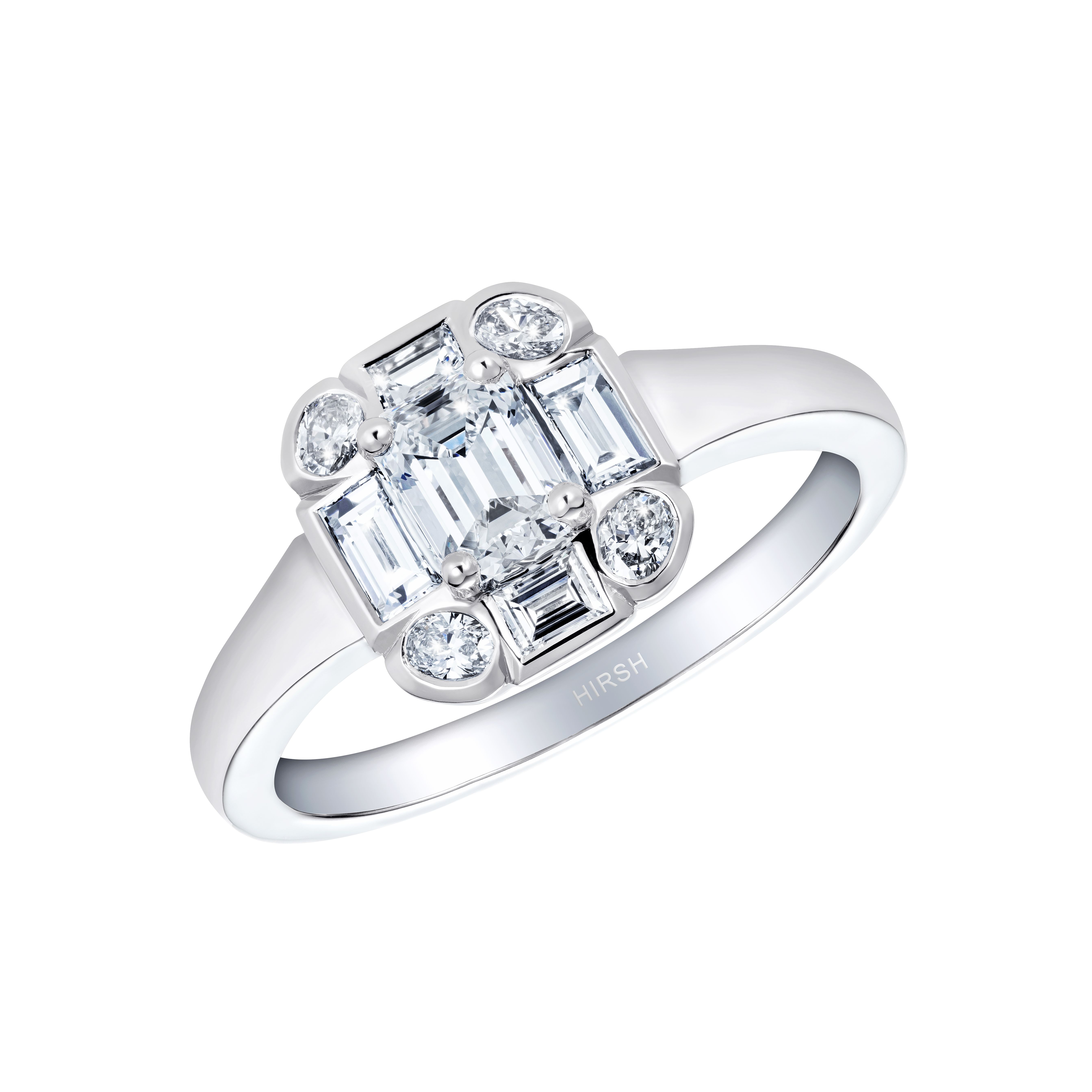 Diamond Art Deco Ring 0.50 Carat Diamond Engagement Ring Gem