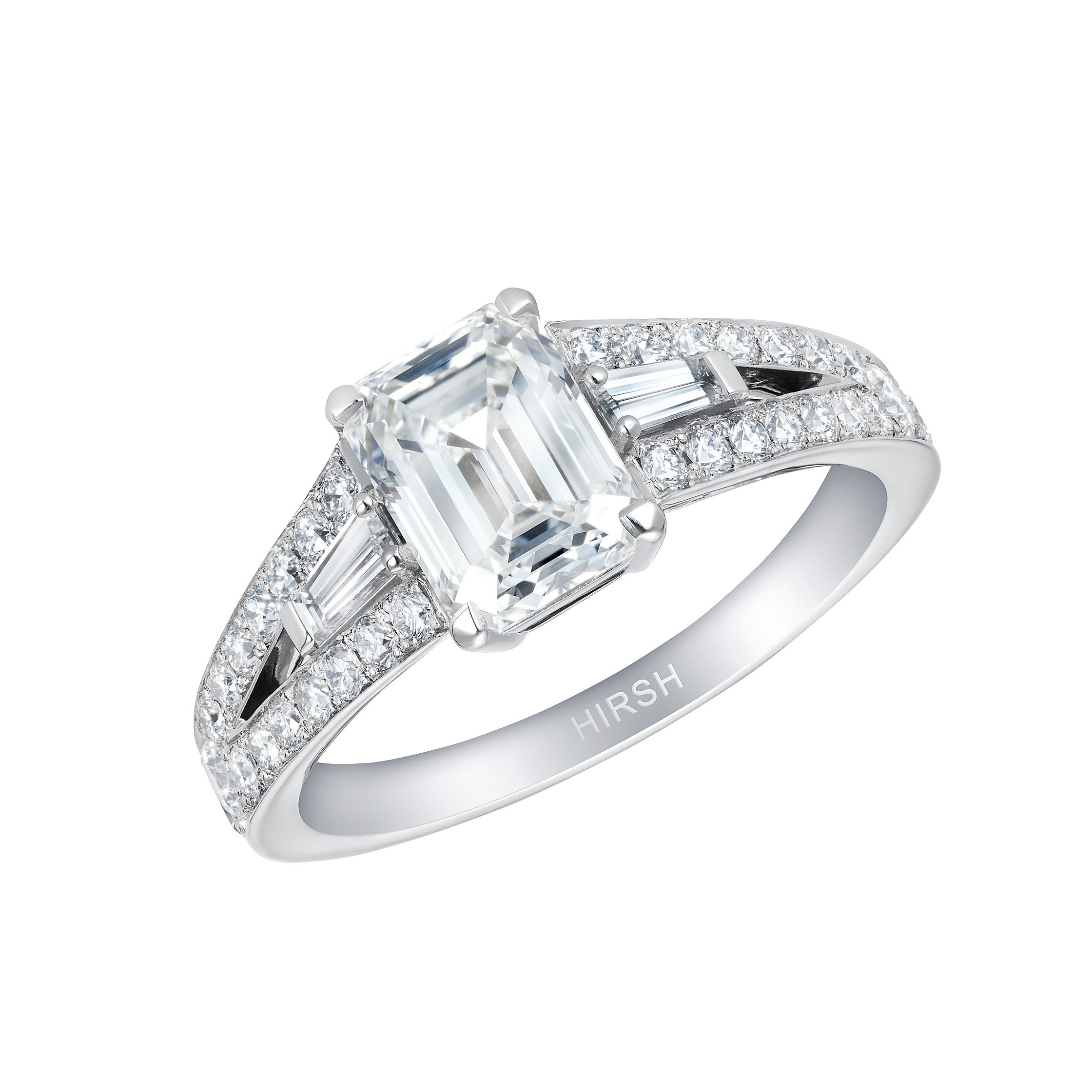 4.44 Ctw Emerald Cut & Baguettes 3-Stone Diamond Engagement Ring E VS1  GIA | eBay