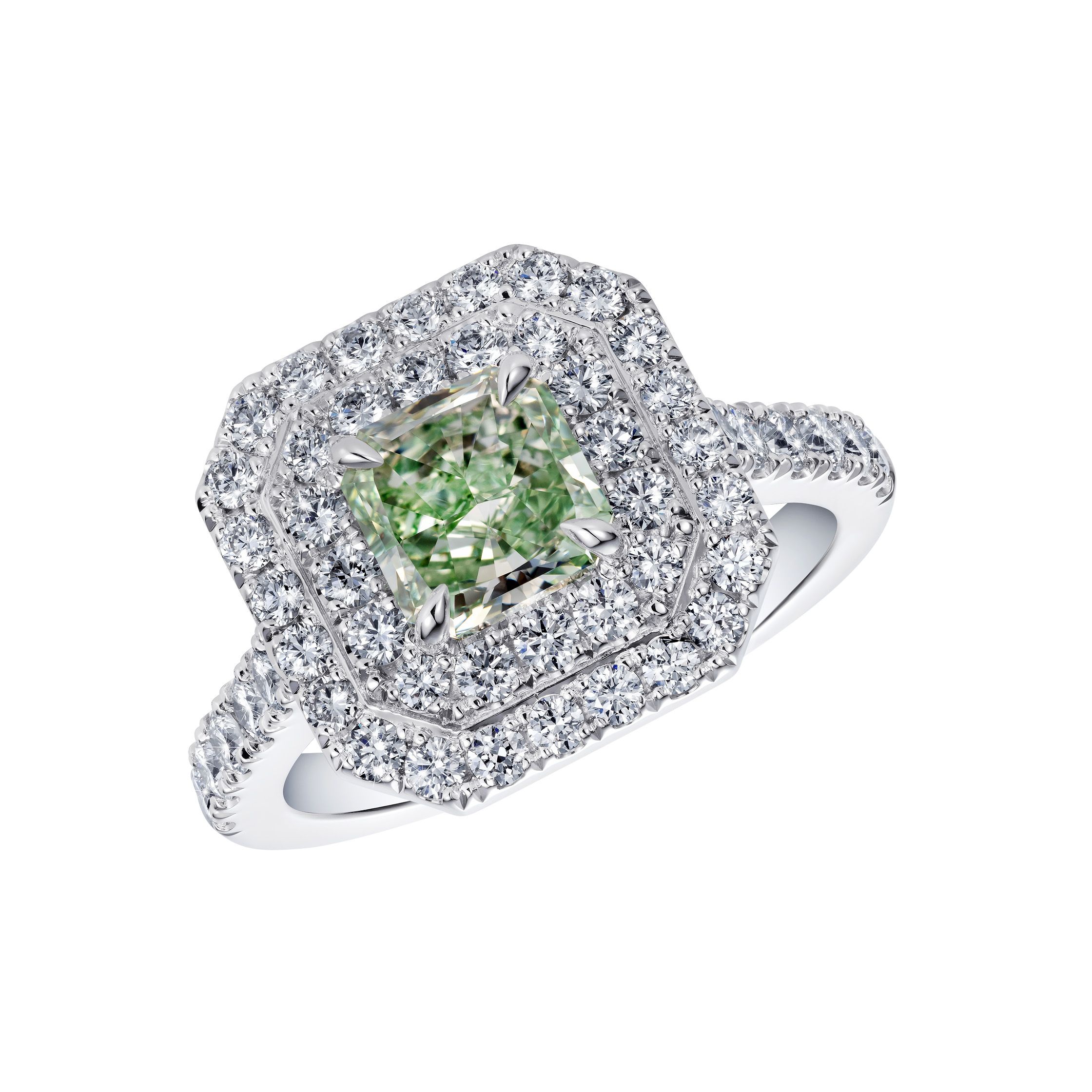 Radiant Vintage 14K White Gold Natural Green Emerald Ring Engagement RIngs  | eBay