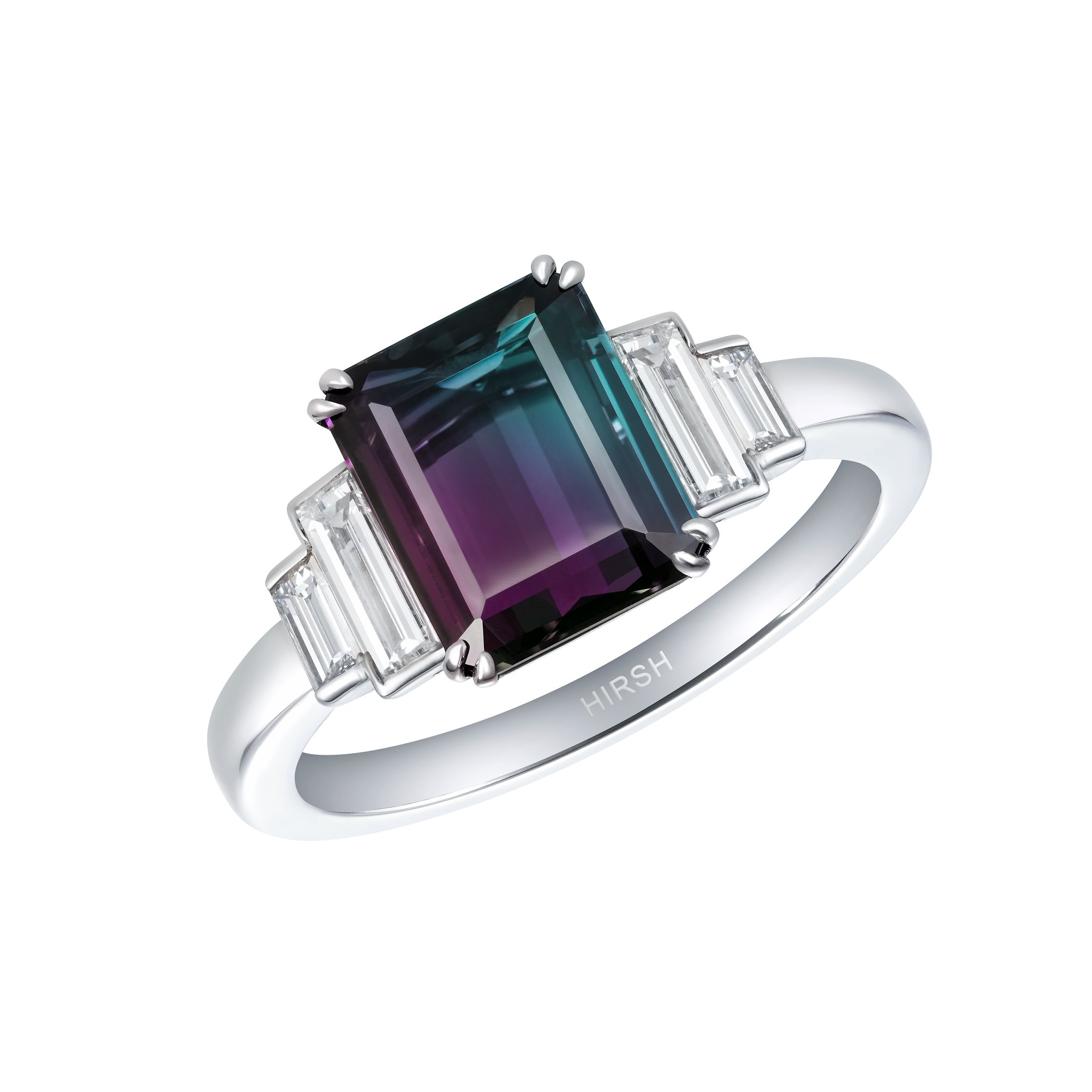 Princess Cut Alexandrite Engagement Silver Solitaire Ring