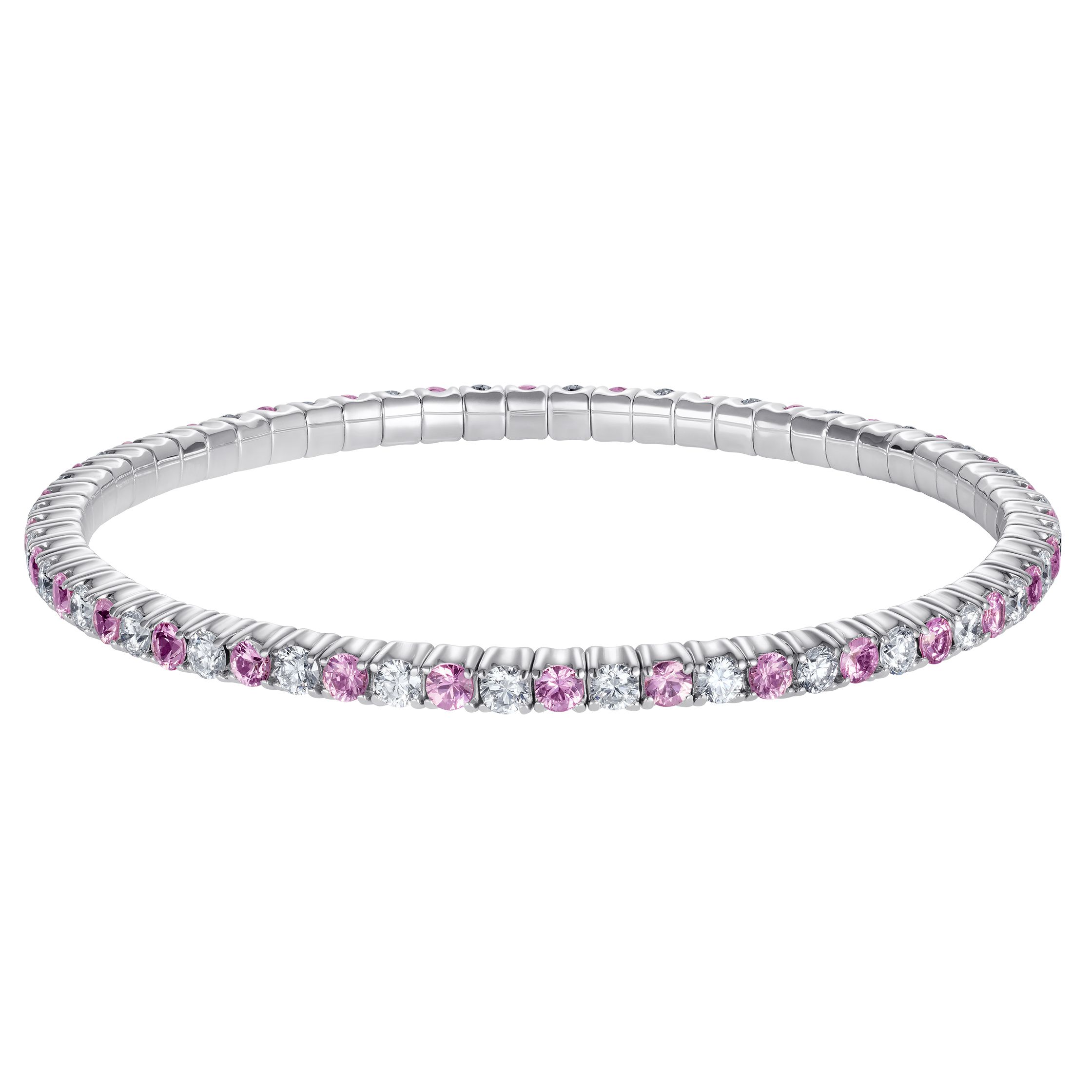 Buy quality Silver Forming Pink Stone Bracelet in Ahmedabad