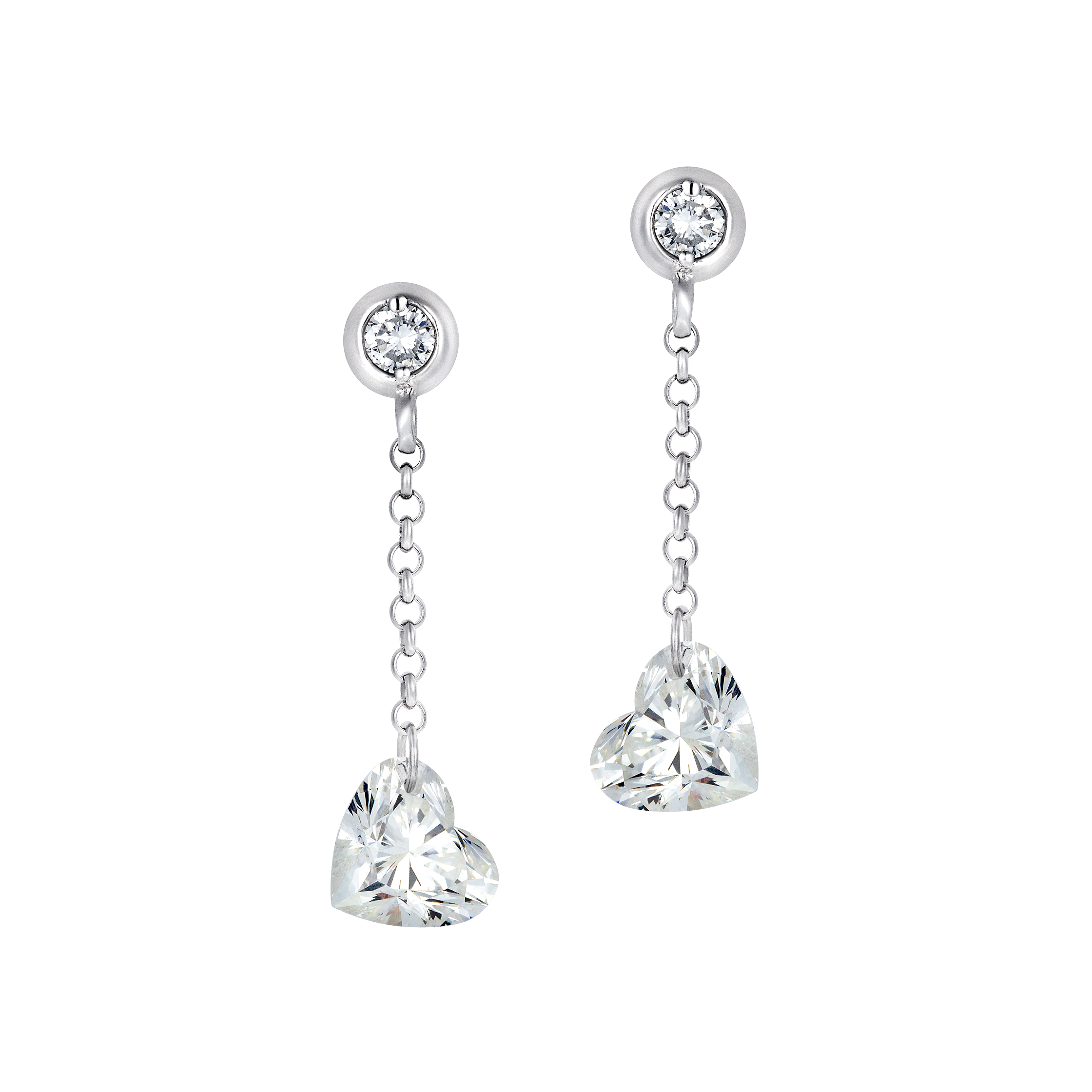 0.19ct Pear Diamond Dangle Earrings