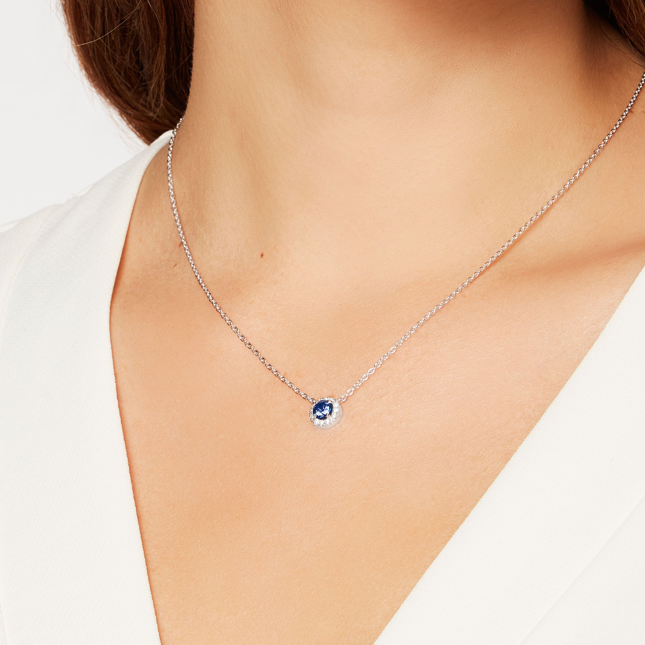 Sapphire and shop diamond necklace pendants