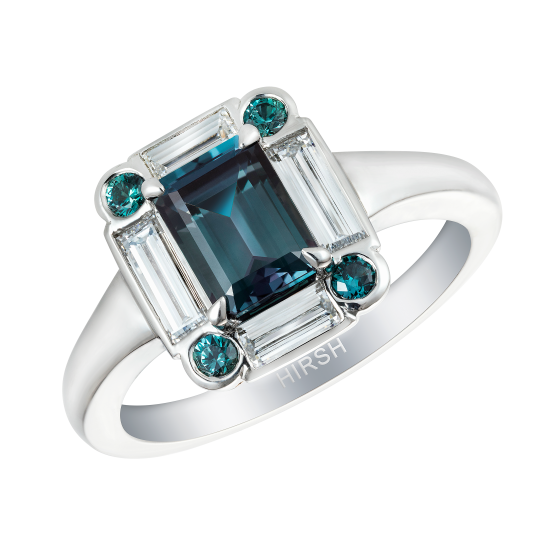 Alexandrite and Diamond Ice Ring