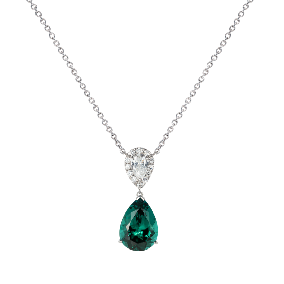 Burlington Lagoon Tourmaline and Diamond Pendant