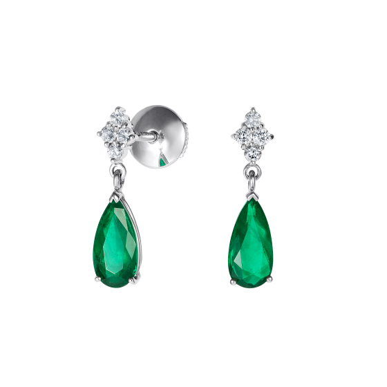 Connaught Emerald and Diamond Earrings
